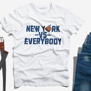 New York Knicks Basketball NBA Fan Sports Team shirt retro white everybody